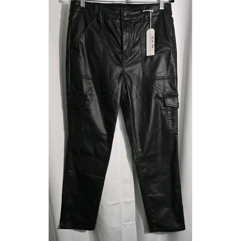 Sanctuary Denium Women's Hayden Slim Black Coated Slim Straight Leg Size 32 $169